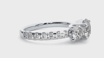 Lotando Lab Diamond Trilogy Engagement Ring